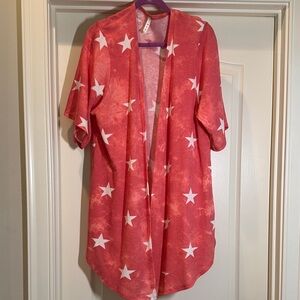 Boutique Coral Star Pattern Kimono Cardigan